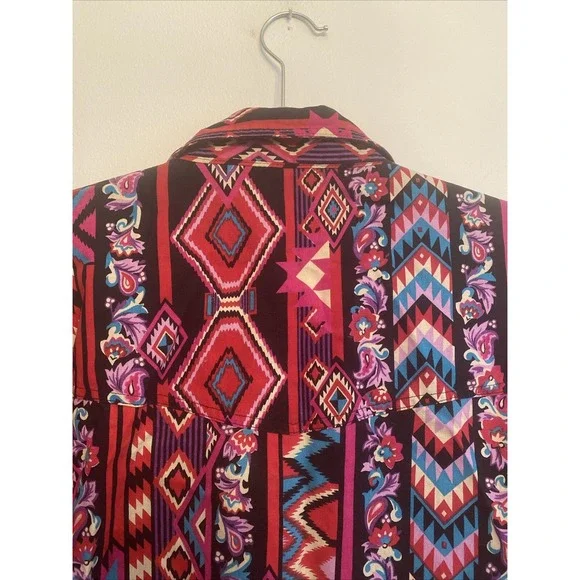 Vintage Wrangler Brushpopper Button Up Western Shirt Long Sleeve Men's XL